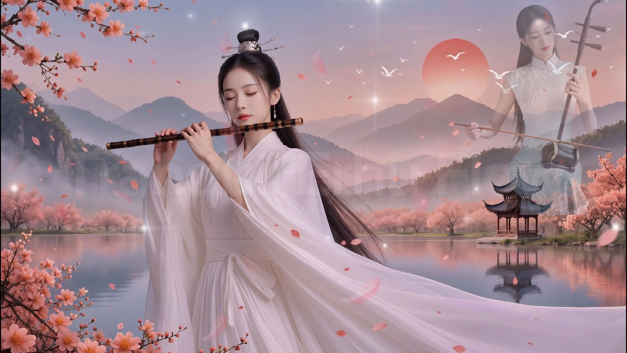 Silent Lotus Garden 🌿Chinese Zen Music & Guzheng Bamboo Flute, Erhu Relaxing 