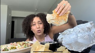 MOE’s Southwest Grill Mukbang & talking about my hair