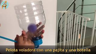 Cómo hacer el juguete de la pelota voladora con una botella de agua | Manualidades para niños