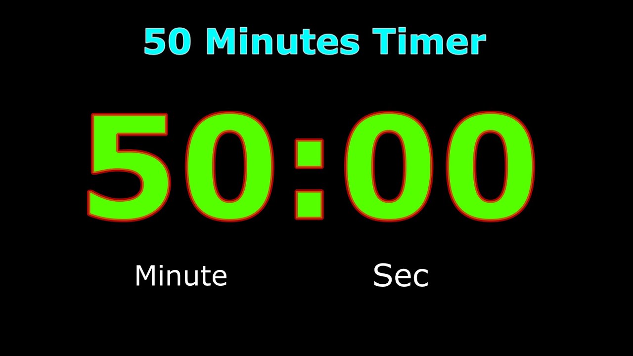 50 Minutes Timer | Digital Clock | 50 Minutes Alarm | 50 Minutes