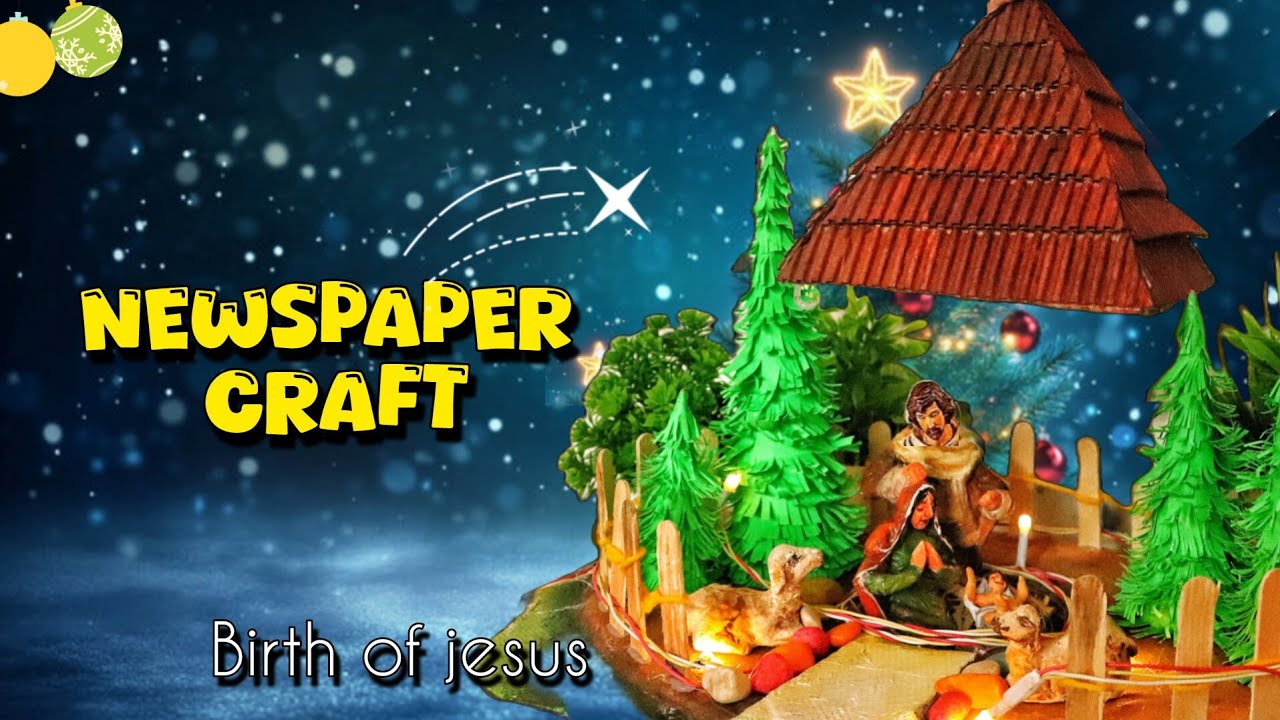 Christmas decoration model/School project/Most easy craft ideas for christmas/Jesus birth showpiece