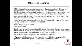 MEC 410 Course Overview Summer 2021