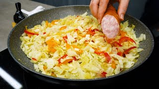 Wie man leckeren gebratenen Kohl kocht? Einfaches und schnelles Abendessen Rezept.