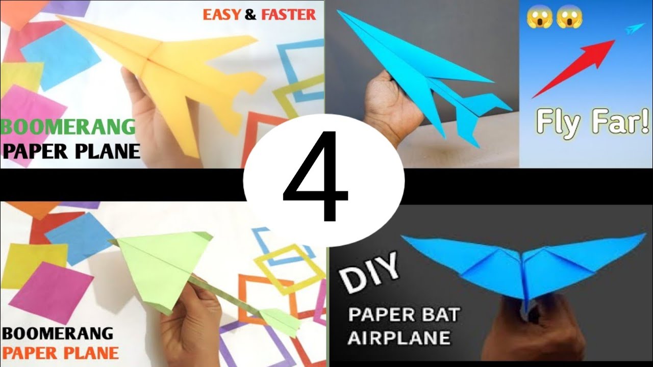 4 Different ways to make a paper airplane Paper plane kaise banate