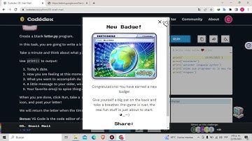 Codedex lenguaje de programación python Niveles 1:Hello World 2:Variables Quintos