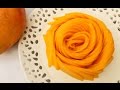 How To Make Mango Rose Flower | Fruit Carving Garnish | Sushi Garnish 芒果玫瑰花