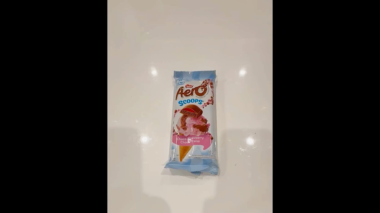 (ASMR unwrapping) Nestlé AERO Scoops Choco Strawberry