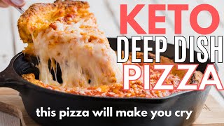 The MOST AMAZING Deep Dish Keto Pizza you will EVER have!