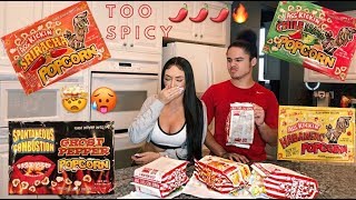 Trying The SPICIEST Popcorn W/ My Little Brother