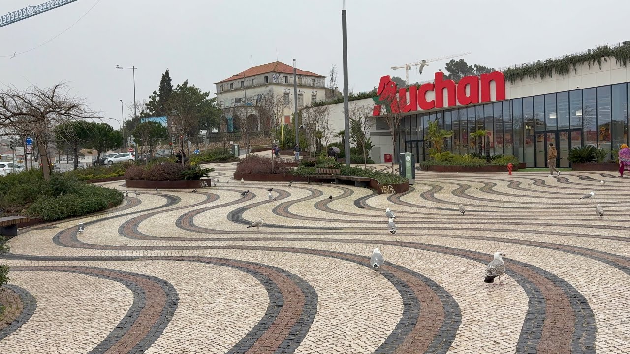 Portugal 197 small town Cascais - Walking｜Av. Dom Pedro I｜Galeria Comercial Auchan Cascais｜Auchan P…