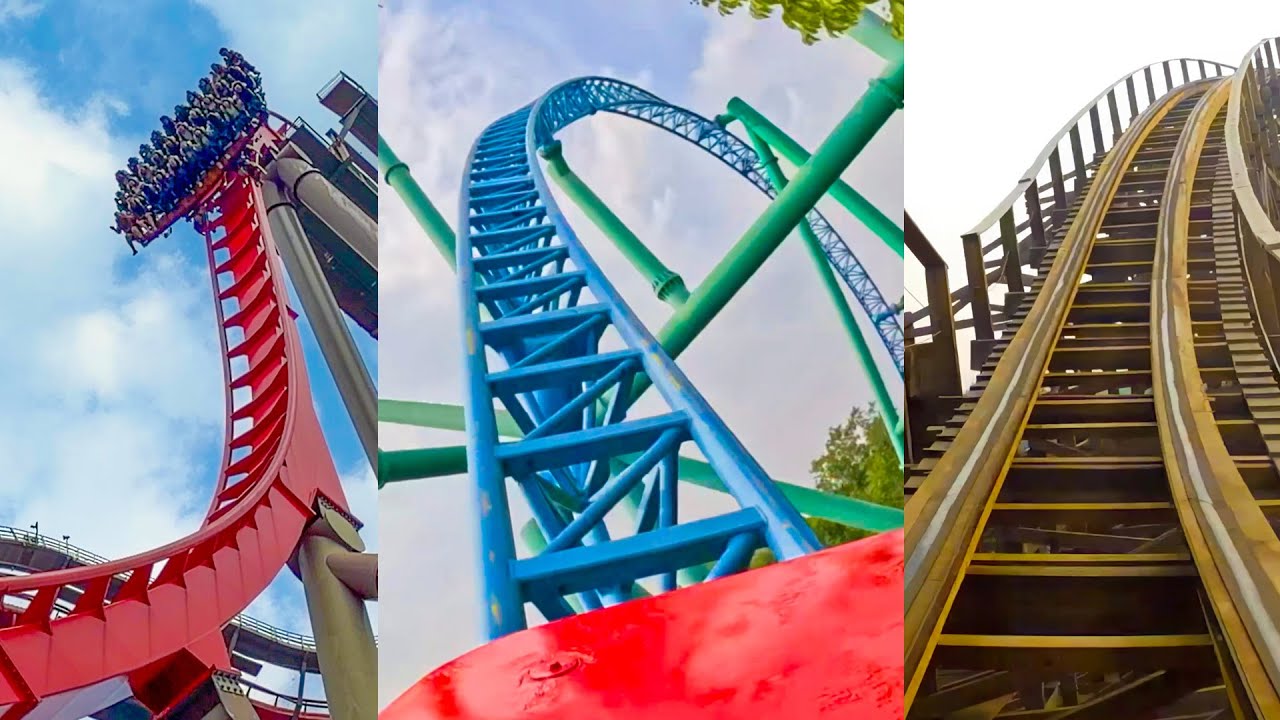Все американские горки в Happy Valley Shanghai China!
