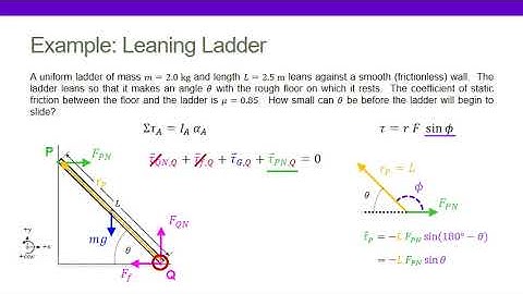 Static Equilibrium - Leaning Ladder (Example)