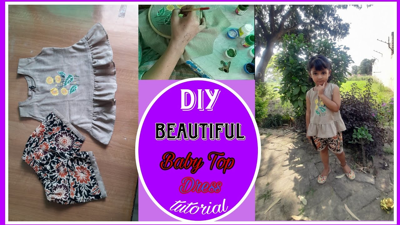 Beautiful Baby Aline Top With Shorts Cutting and stitching // 3,4 Year