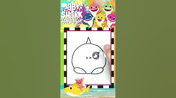 How to draw Cute Baby Shark 🦈 Baby Shark drawing song 🦈 Drawing easy and simple for kids