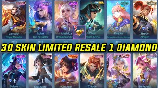 30 SKIN LIMITED RESALE 1 DIAMOND - UPDATE BUTUH BERAPA PROMO DIAMOND SKIN EPIC 1 DM MOBILE LEGENDS