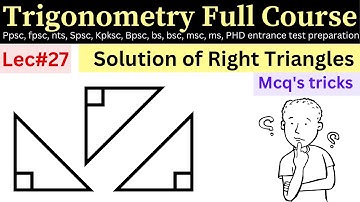Solution of right angle triangle lec#27 #ppsc #fpsc #nts #maths #Ms #PhD