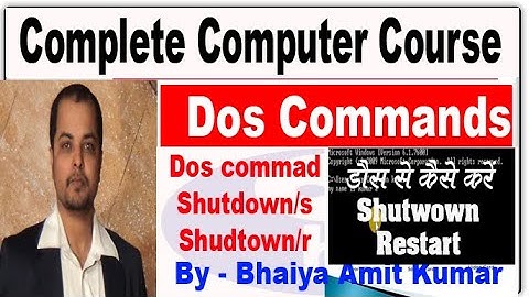 How to Shutdown, Restart  Computer using CMD || MS Dos in HIndi