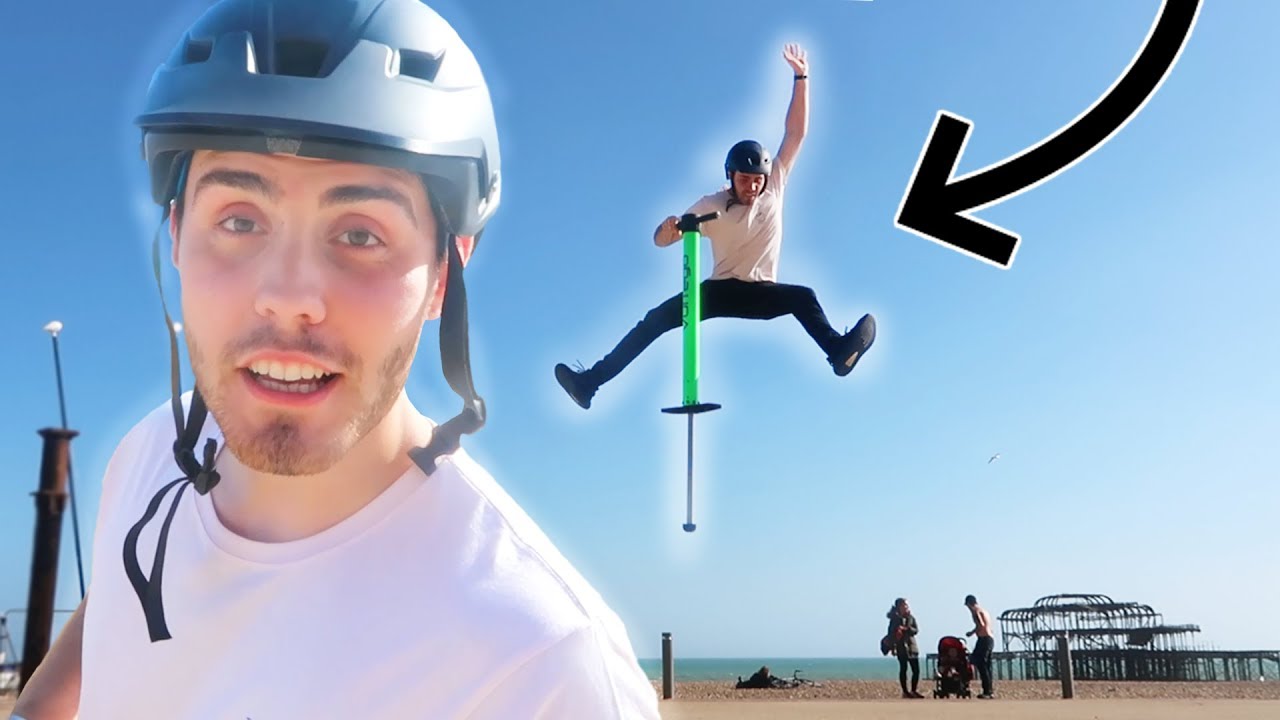 TRYING THE WORLDS BIGGEST POGO STICK! YouTube