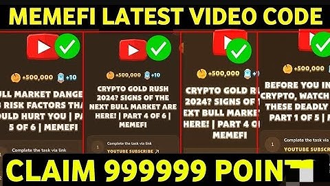 Memefi Today Video Code I Memefi All Codes Answer I Memefi Airdrop 🔥