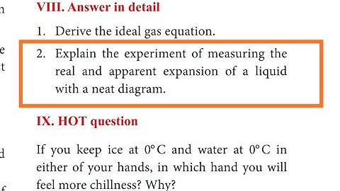 10th SCIENCE PHYSICS Unit 3 LONG ANS part-2 Qn.2 THERMAL PHYSICS experiment real  apparent expansion