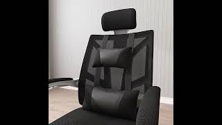 在宅勤務 最適 Mijirushiオフィスチェア リクライニング 150° 人間工学椅子D-018
