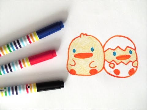 ２０１７年は酉年 ぴよこぴよの描き方 年賀状イラスト 鳥キャラクター How To Draw Bird 그림 Youtube