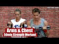 Strong and slim arms and chest workout class 50min