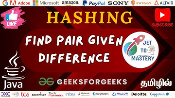Find Pair Given Difference || Check Pair Difference || GFG || DSA || Hashing || Java || Tamil