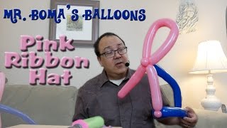 Breast Cancer Ribbon Balloon Hat Tutorial (Balloon Twisting and Modeling #37)