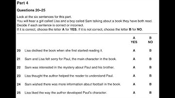 Listening B1, PET 1 for Schools, Test 3, Part 4