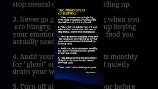 The Rules of Survival. 🤫🕯️ 193 #mindset #relatable #short