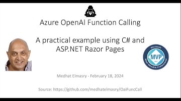 Azure OpenAI Function Calling - a practical example using C# and ASP.NET Razor Pages