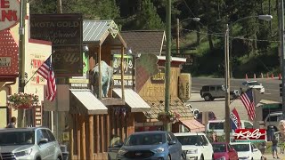 People in Keystone getting ready for fireworks and presidential visit