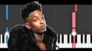 Video thumbnail of "21 Savage ft J Cole - A Lot (Piano Tutorial)"