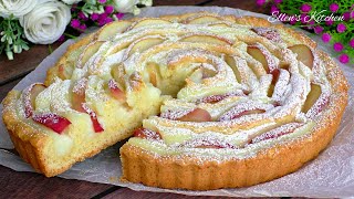 Пирог с персиками и нежнейшим кремом! Тает во рту! Просто и вкусно!