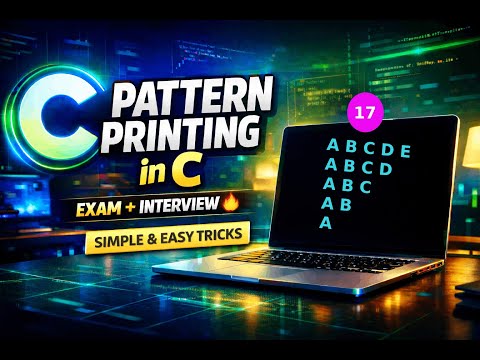 Pattern Printing in C |Pattern - 17| Simple & Easy Tricks 🔥 | Exam & Interview