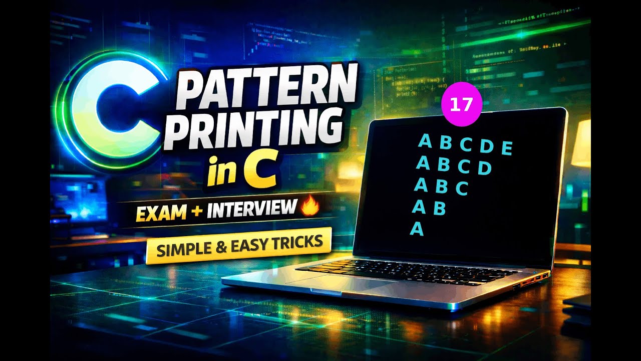 Pattern Printing in C |Pattern - 17| Simple & Easy Tricks 🔥 | Exam & Interview