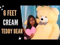 6 FEET CREAM TEDDY BEAR UNBOXING | Valentine Giant Teddy Bear Unboxing | Best Birthday Gift For Girl