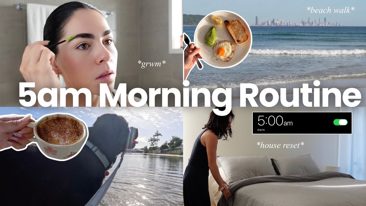 my 5AM morning routine | wholesome routine, healthy breakfast, beach ...