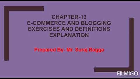 Chapter-13 E-Commerce And Blogging Exercise and Definitions Explanation.