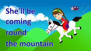 She'll Be Coming Round The Mountain | Learn Transport Vehicles for Children Resimi