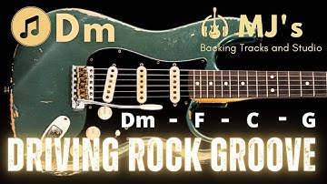 Melodic Driving Rock Groove in D minor | Guitar Backing Track