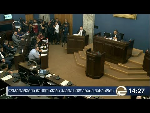 დეპუტატების შეკითხვებს პაატა სილაგაძე პასუხობს
