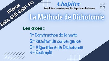 Résolution numérique des équations non linéaires : Cours détaillé : Méthode de Dichotomie