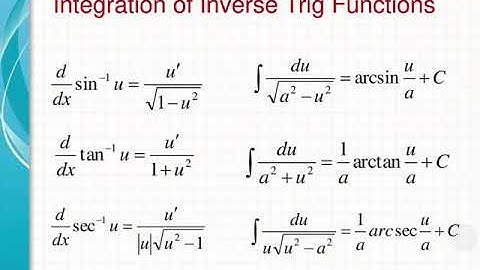 Calculus AB Integrals of Inverse Trig Functions  Yagi
