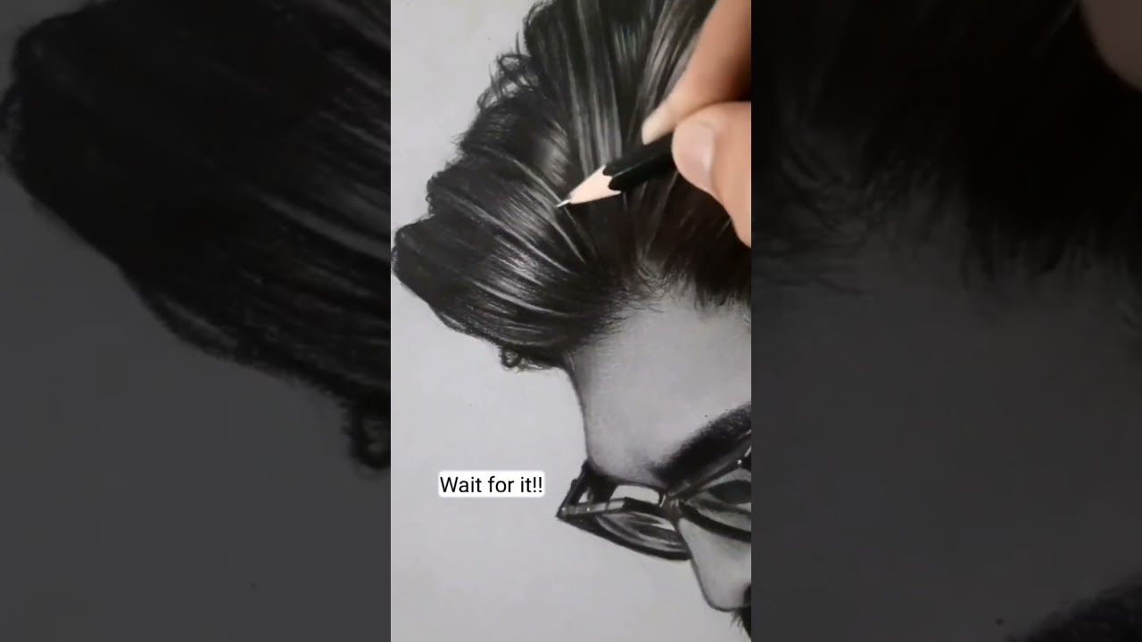 Use only charcol pencil Allu Arjun realistic hair draw 
