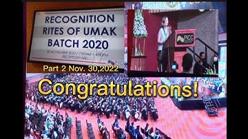 Recognition Rites  of UMAK BATCH 2020 !  zenaida porciuncula vlogs