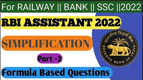 Simplification Part -2 || Formula based questions by Sanjay sir || 720p