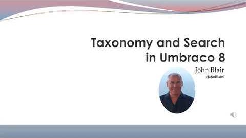 Taxonomy and Search in Umbraco 8