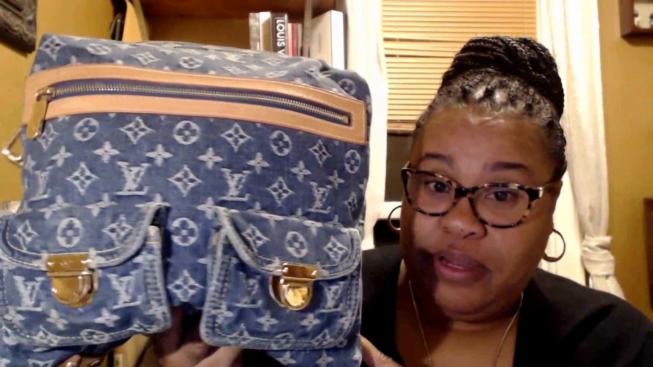 LOUIS VUITTON BLUE MONOGRAM DENIM BAGGY GM BAG